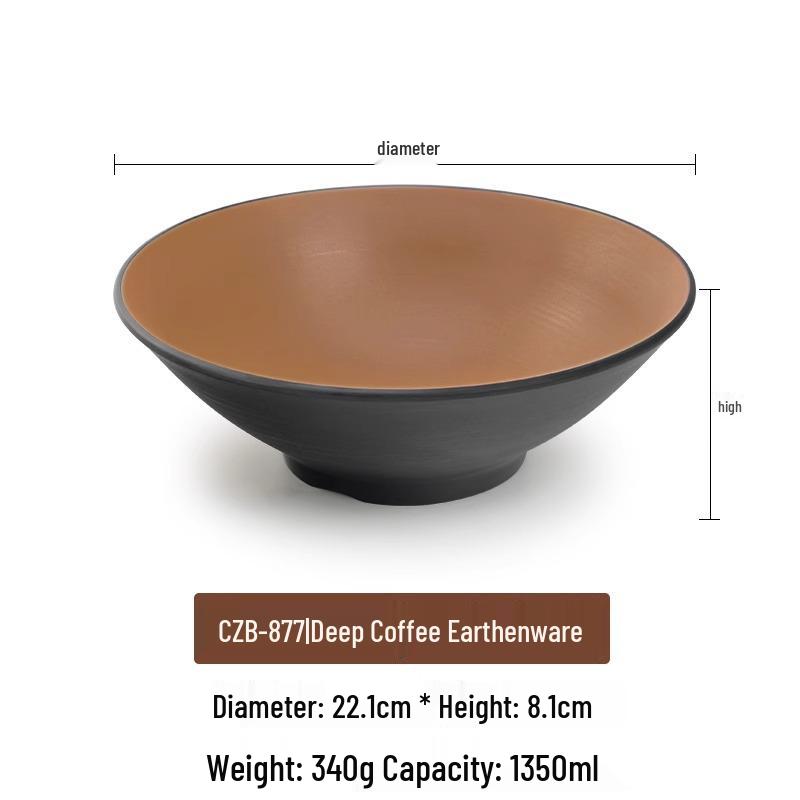 Large Frosted Melamine Ramen Bowl - Japanese-Style Restaurant Noodle Bowl for Mala Tang, Luosifen, Soup, and Rice Noodles