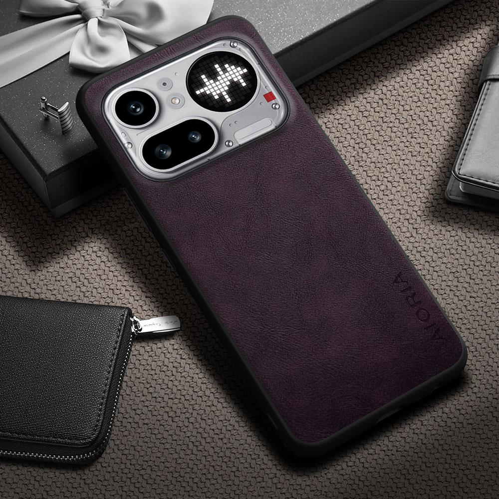 Case for Nothing Phone 4a Pro 4b Coque Luxury Vintage Cowhide Pattern Leather Phone Cover Funda for Nothing Phone 4b Case Capa