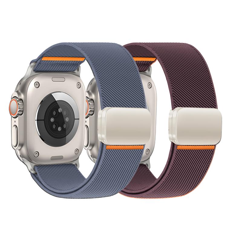 3PCS Magnetic Straps For Apple Watch Ultra 2 Band 49mm 46mm 44mm 45mm 42mm Elastic Nylon Loop Bracelet IWatch Series 10 9 8 7 SE