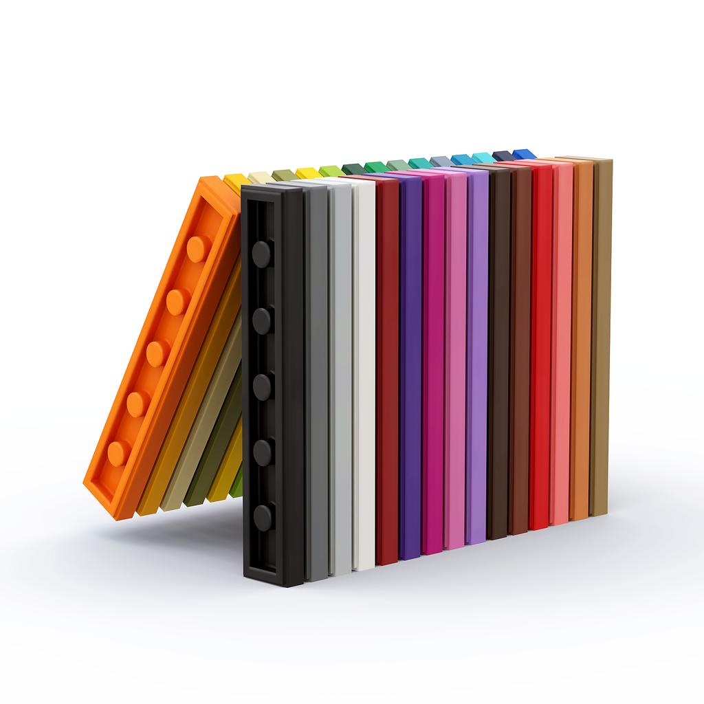 Rainbow Pig MOC Parts 6636 Tile 1 X 6 with Compatible Bricks DIY Assmble Building Blocks Particle Kid Puzzle Brain Toys