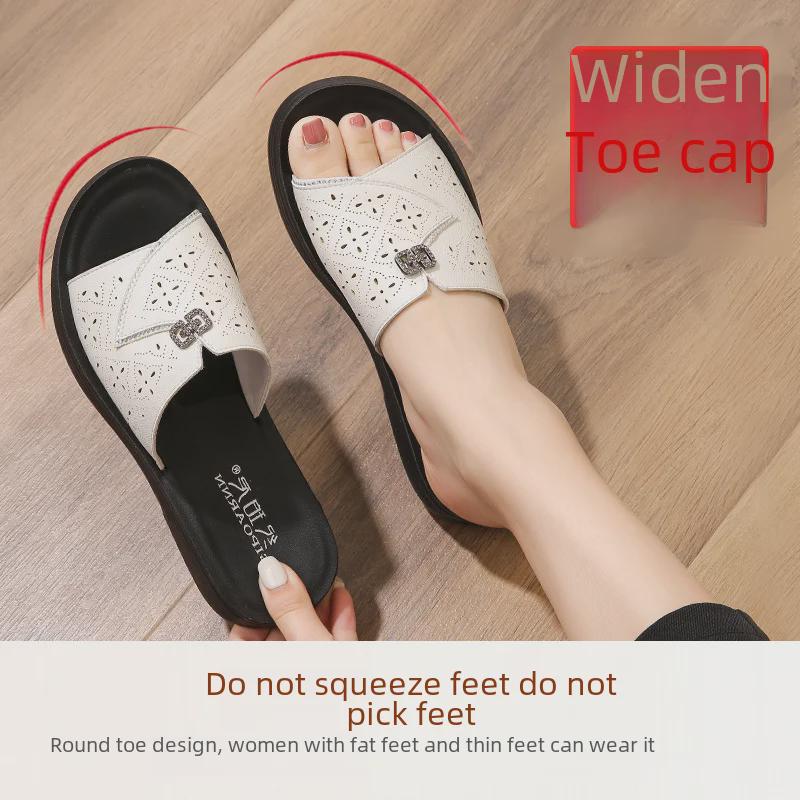 2025 Sommer Damen rutschfeste Sandalen mit weicher Sohle für mittleres Alter und ältere Menschen