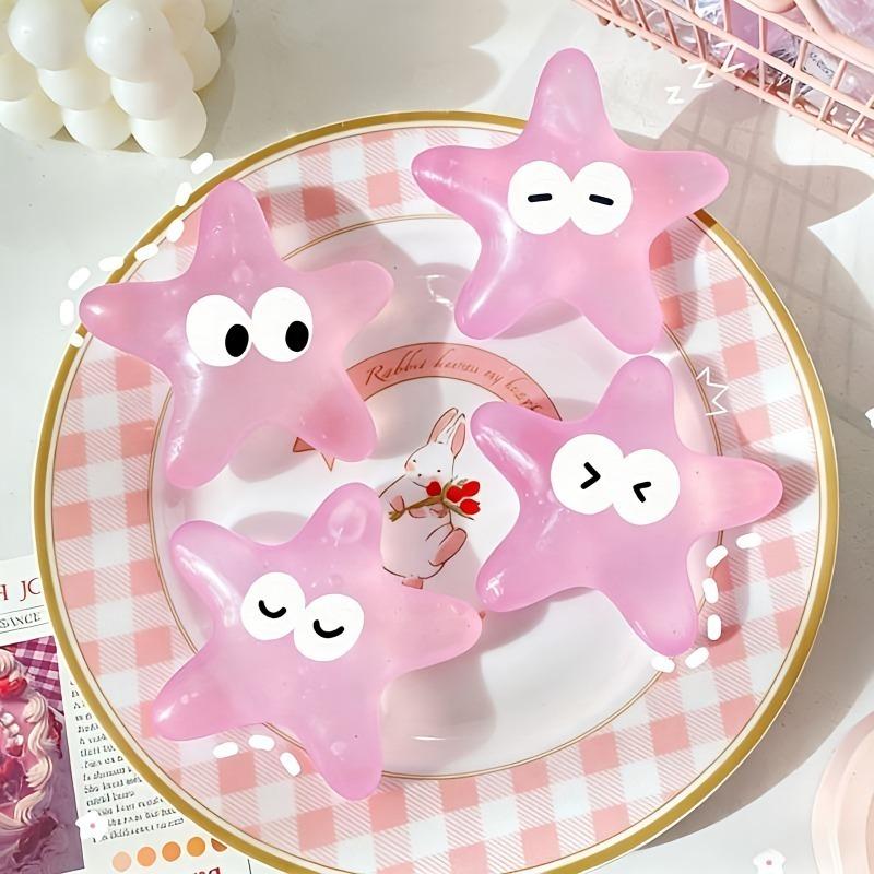 Squishy Color-Changing Starfish Maltose Fidget Toy Soft Stars Sensory Squeeze Toy Anxiety Relief Novelty Decompression Gift