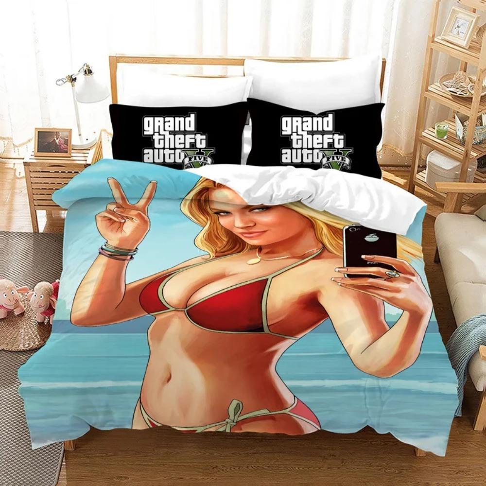 Grand Theft AutoGameDuvet Cover  Children's Birthday Gift with Zip Room Decor for Teenagers Adulte  Microfibre Duvet Cover
