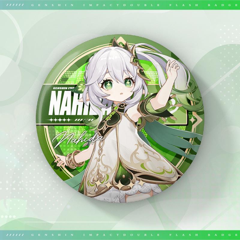 75MM Game Genshin Impact-3 Round Badge Anime Brooch Pin Cosplay Hu Tao Cartoon Figure Clothing Backpack Accessories Fans Gifts