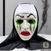 Nun Horror Costume, Synthetic Latex Mask with Detailed Work for Halloween Street Style