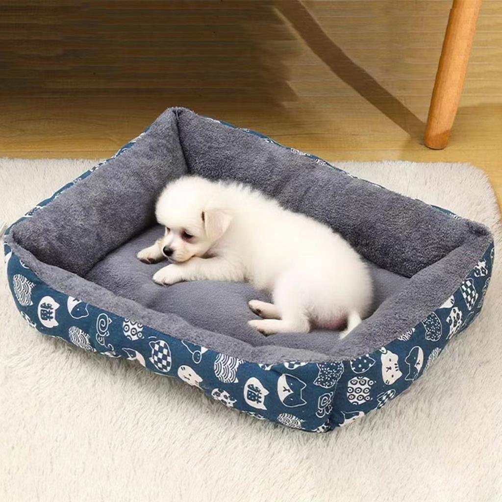 All Seasons Large Dog Bed for Bichon Frise Soft Cat Sleeping Bed Non-slip Sofa Dog Pad Big Space Beds for Dogs Chihuahua Cats