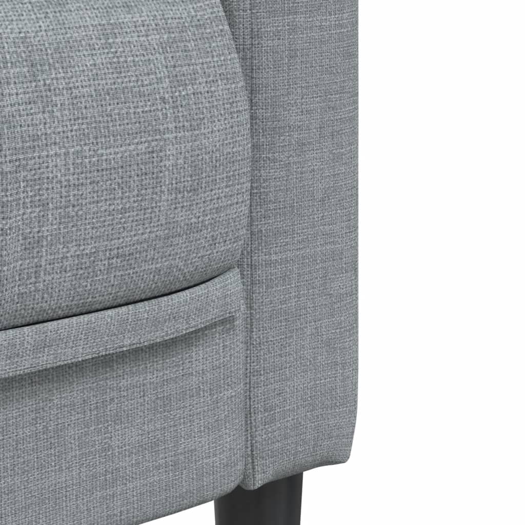 2 Piece Sofa Set Light Grey Fabric