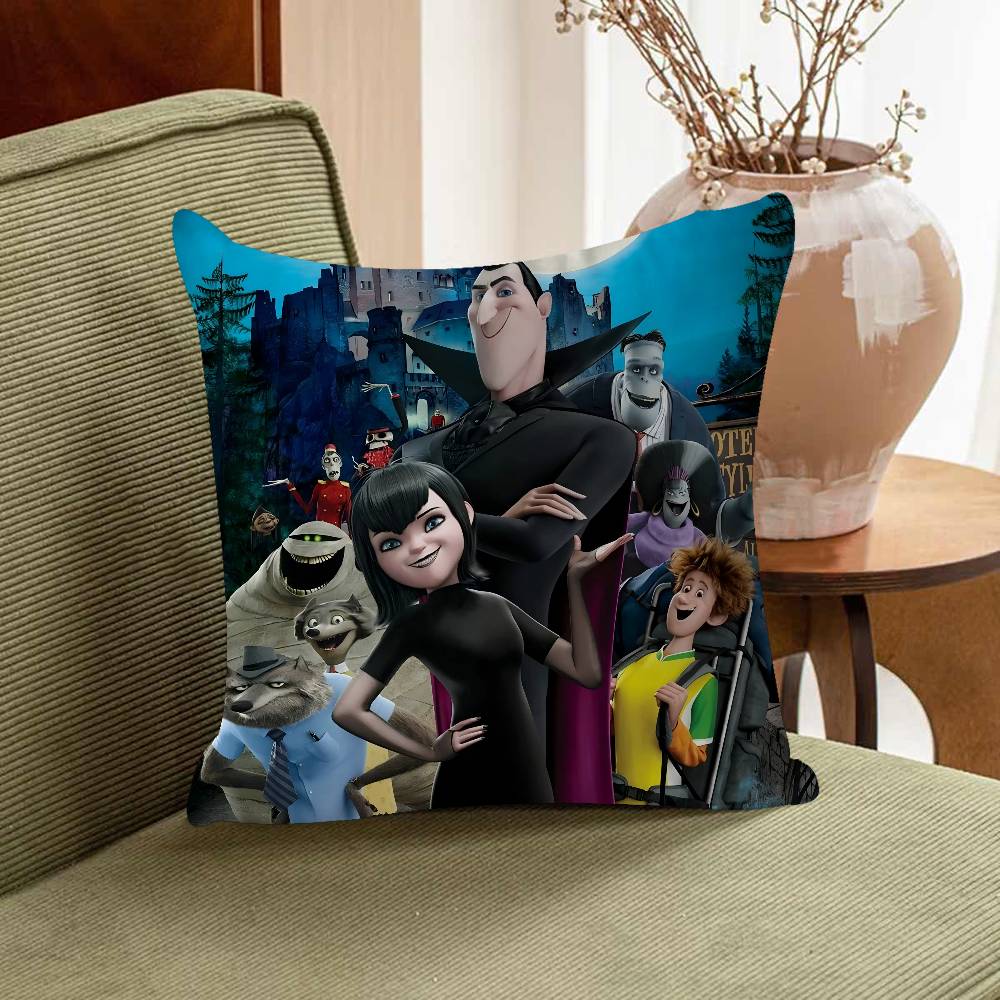 H-Hotel T-Transylvania Anime Cartoon Office Cushion Pillowcase Car Cushion Cover45X45CM Lumbar Pillowcase Sofa Pillowcover