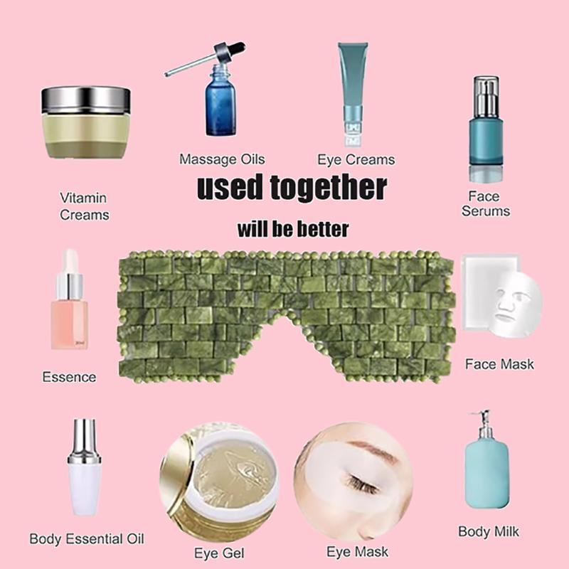Natürliche Jade Gesichts-Augenmaske Heiß-/Kaltsteintherapie Massagegerät Home Beauty Spa Salon Hautpflege Beauty-Massagegerät