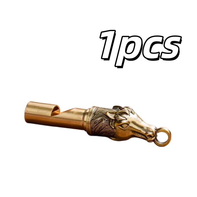 

1pcs Brass Horse Whistle – High-Pitch Emergency Signal, for Outdoor, Mountaineering, Rescue, Training