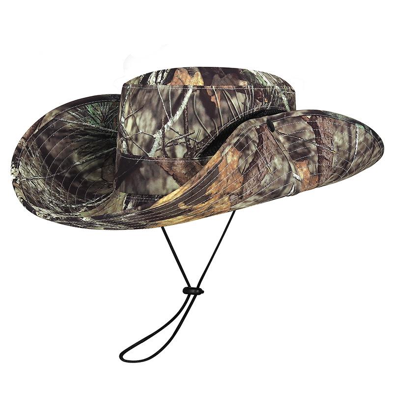 Northwood Leaf Camouflage Bucket Hats Outdoor Mountaineering Withered Wood Jungle Hat Sunscreen Sunshade Large Eaves Breathable Fishing Hats