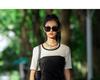 French Style Spliced Waist Cinching Short-Sleeved Dress