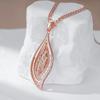 Kienl   Rose Gold Color Long Pendant Necklace For Women Crystal Flower Natural Zircon Accessories Daily Vintage Jewelry