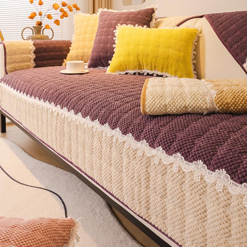 Sofa Cushion Autumn and Winter, New Winter Plush Sofa Cover Cushion Cover, High-quality Armrest, Protective Shell