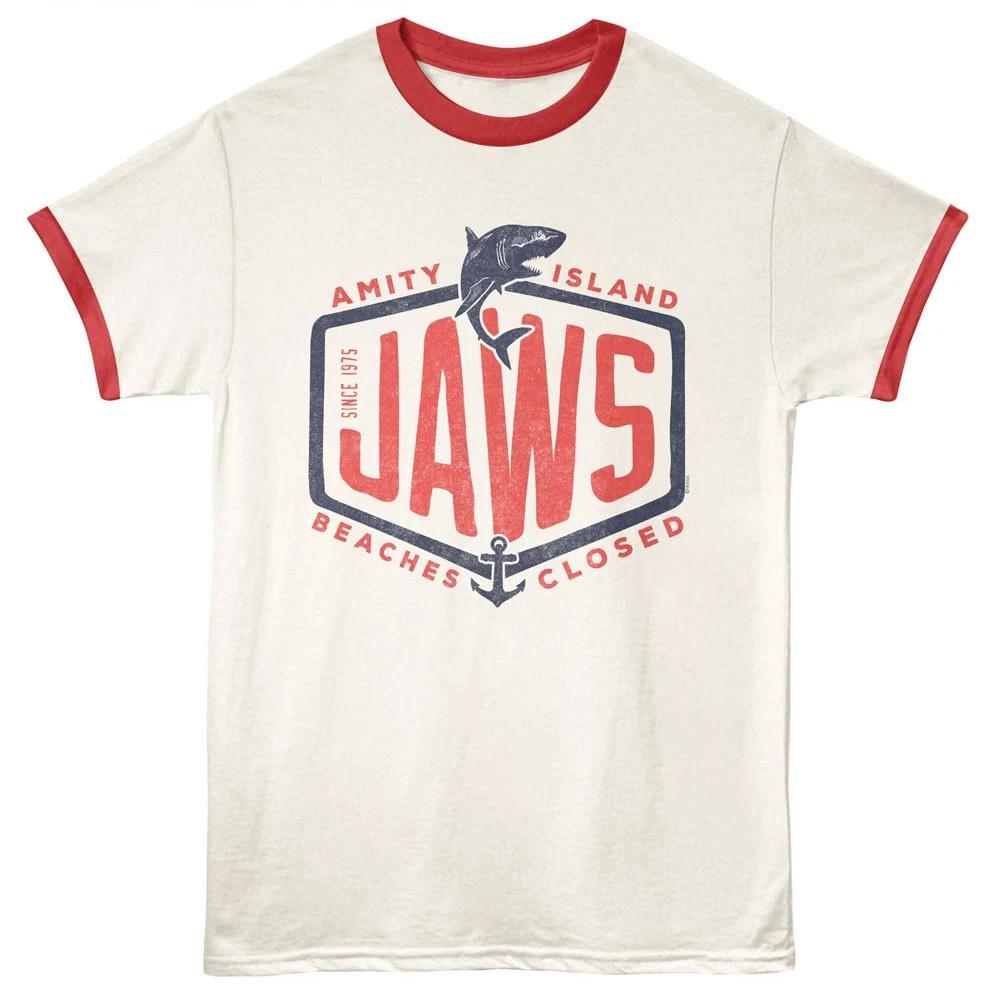 Jaws 70 s Movie Since 1975 Amity Island Beaches Closed Men s Ringer T Shirt M