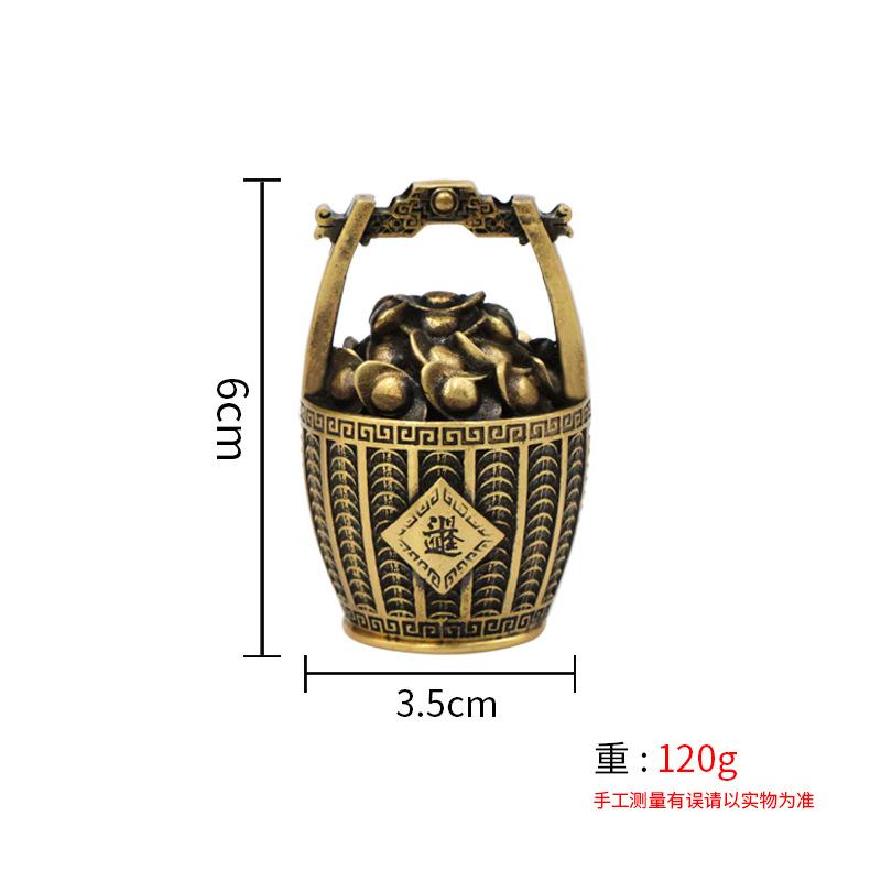 Brass of Gold , Bucket of Wealth and , Living Room Study Office Rice Jar Treasure Basin Ornament