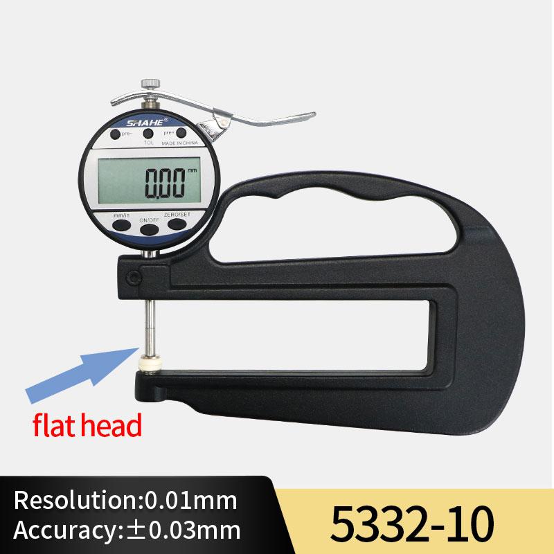 SHAHE 0-10/25mm 0.01mm Electronic Leather Thickness Measurement Tool Thickness Meter Paper Thickness Gauge 0-10 mm flat point