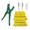 Cattle Ear Tags 001 to 100 Number Plastic Livestock Animal Tag Ear Tag Applicator Kit for Cows Goats Sheep Pigs