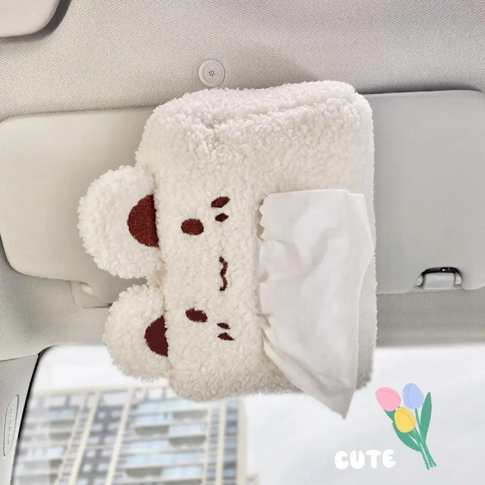 Universal Cartoon Car Tissue Box Plush Animals Seat Back Tissue Storage Case Car Interior Decoration Accessories Tissue paper