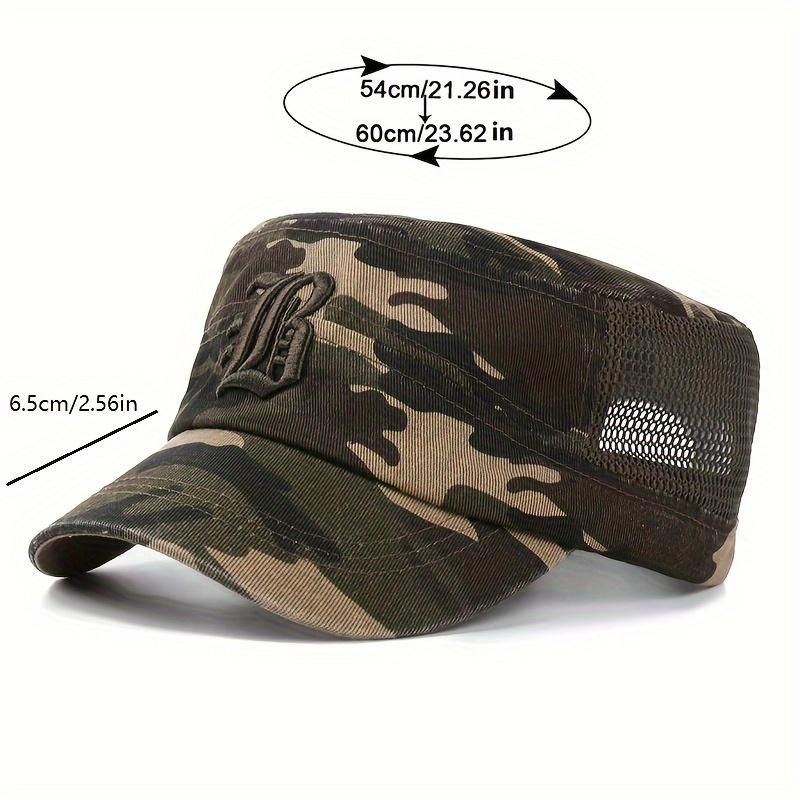 1pc Embroidered Camouflage UV Protection Mesh Breathable Flat Cap, Suitable For Outdoor Activities, For Men Women