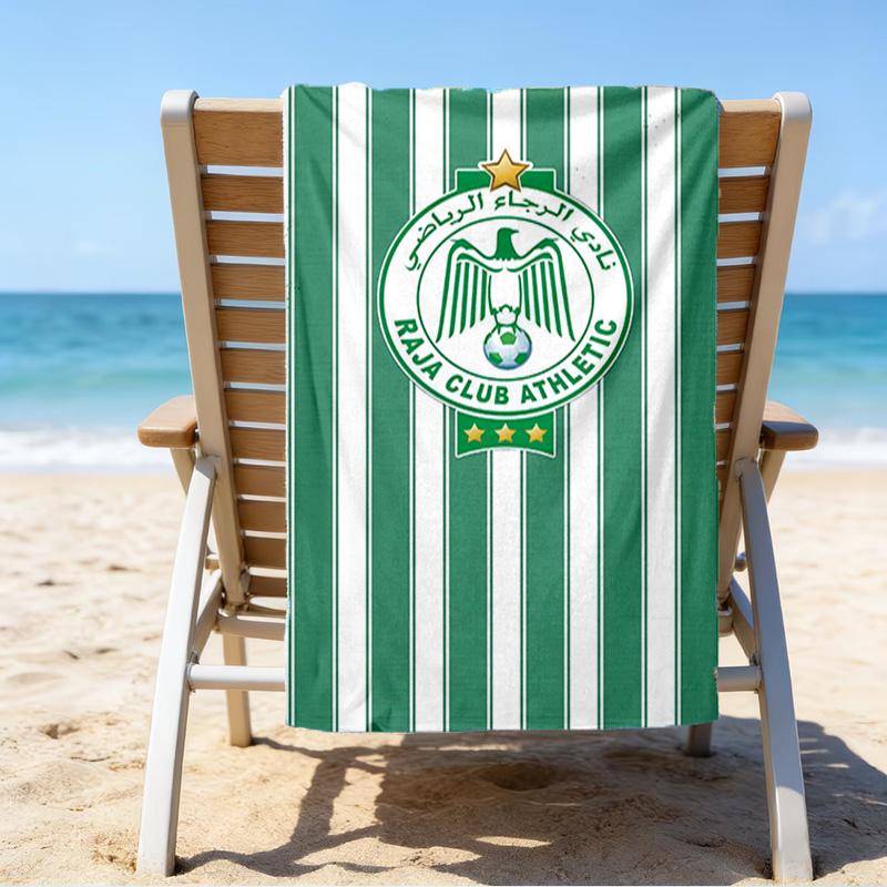 Raja Club Athletic Crest Microfiber Beach Towel, Lightweight And Quick-Dry, for Summer Travel, Beach Essential, Swimming Pool Outdoor