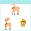 Wooden Crafts Deer Figurine Gift For Home Office Decor And Celebrations
