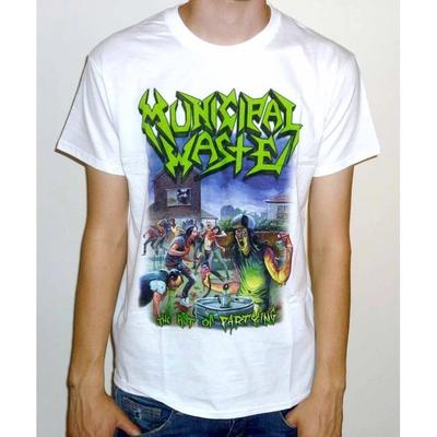 Municipal Waste "The Art Of Partying" White T-shirt - NEW OFFICIAL Fatal Feast