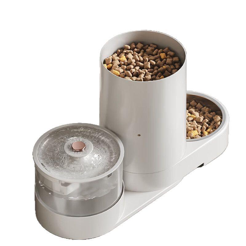 Dozator de apă cu priză pentru animale de companie, Hrănitor automat, Separare umedă și uscată, Bol all-in-one de mare capacitate pentru apă și hrană, Articole pentru animale de companie