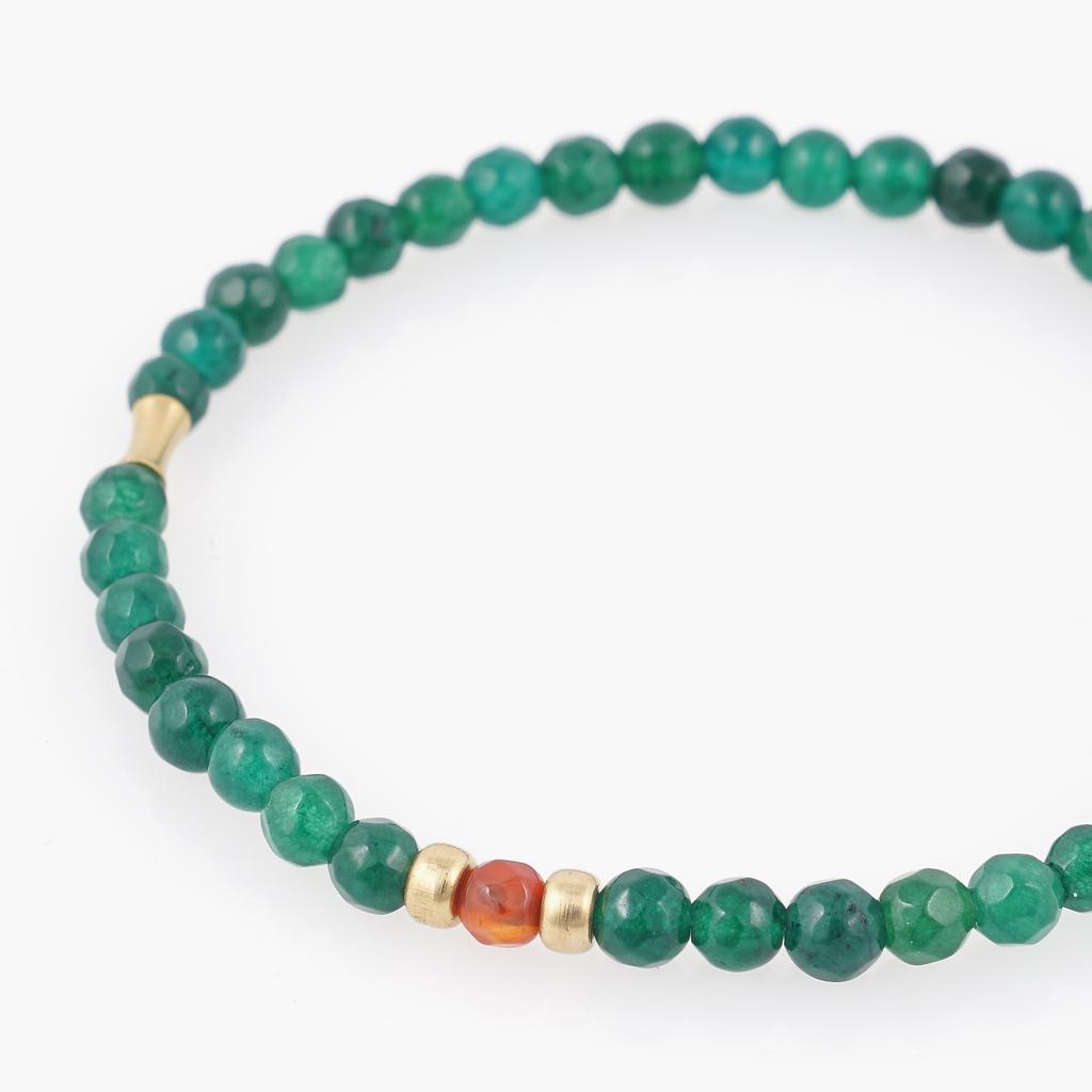 Jbans Classic Red Point Green Cut Agate Gemstone Bracelet (C2501Ac1240_Gn)