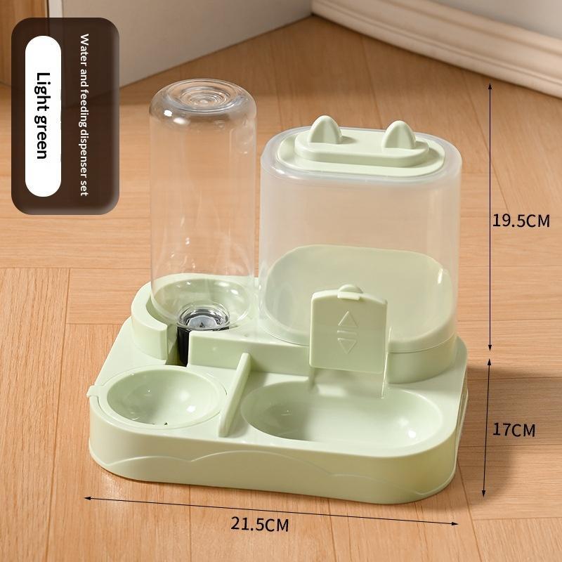 2-in-1 Dry Wet Separation Pet Feeder Water Dispenser Large Capacity Durable Plastic for Multi-Pet Family Home Use