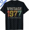 Unisex Unisex Vintage 1977 Tshirt Custom Printed Graphic T Shirts Casual Streetwear Summer Tops