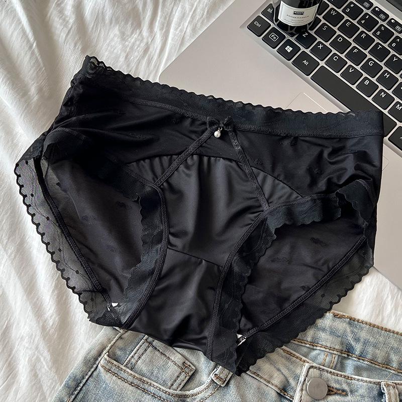 

2024 Pure Desire Seamless Lace Trim Mesh Panties – Antibacterial & Comfortable XL чорний