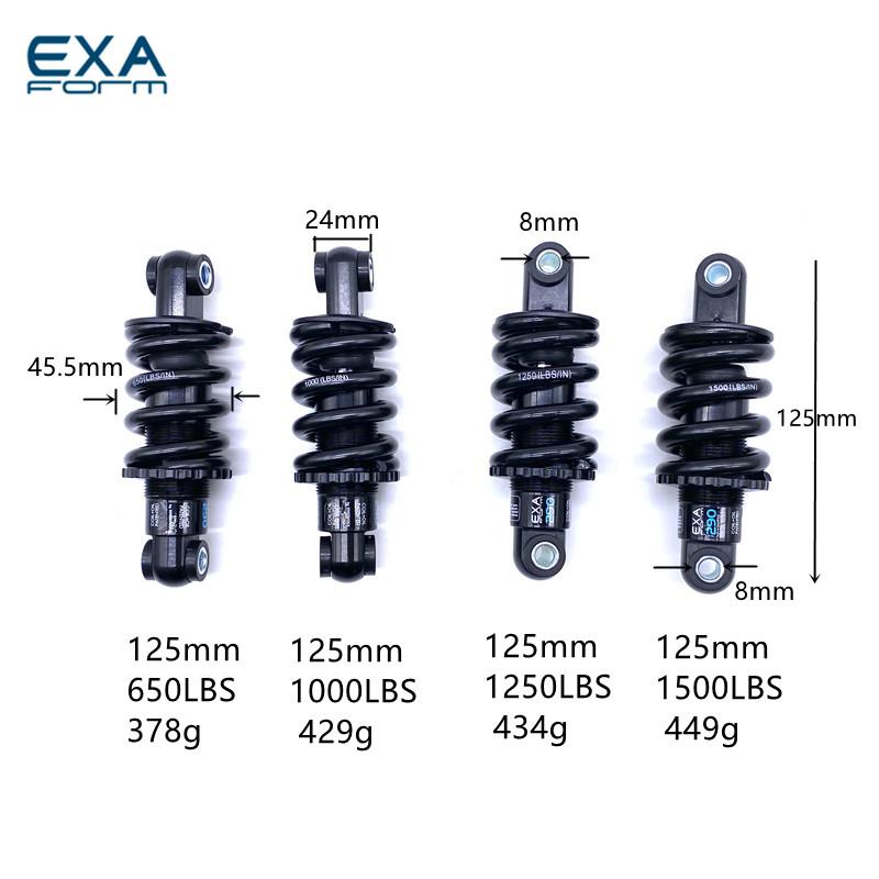 KS EXA Form 290 Bike Rear Shock Absorber Suspension Shocks Spring for MTB Bicycle Scooter 125/150/165/190mm 1000 1250 LBS