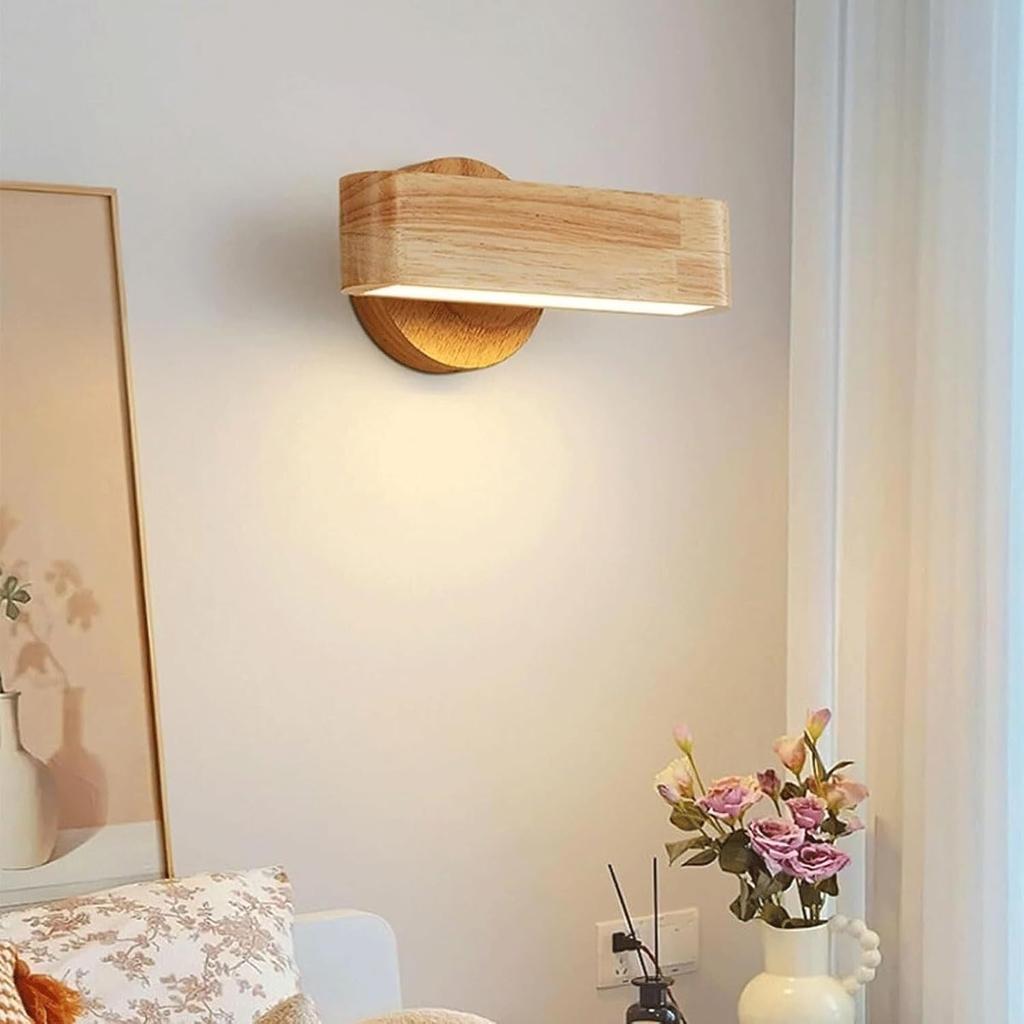 Japanese Style Wall Lights Vintage Wooden Interior Wall Lamp Decorative Living Room Bedroom Bedside Vanity Lighting Fixture