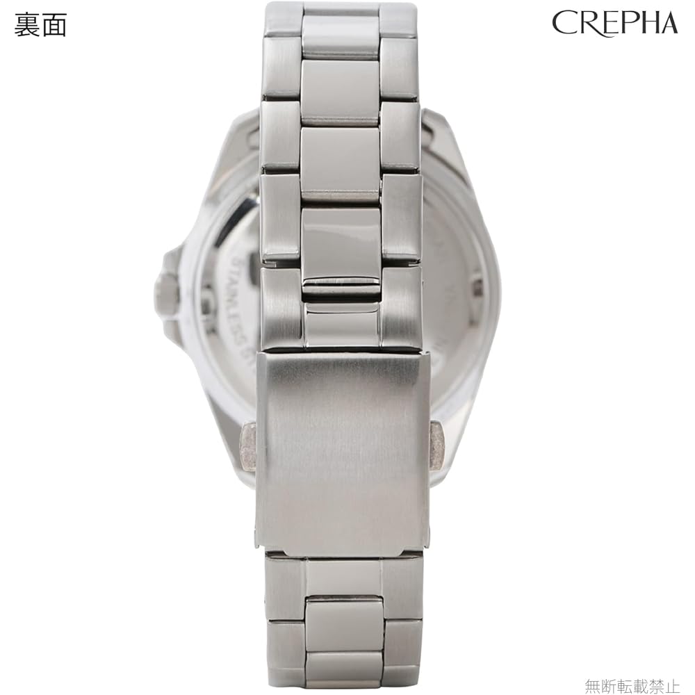 CREPHA Men's Analog Solar Rechargeable Watch with Metal Band, Silver, AV-AM284-BKS