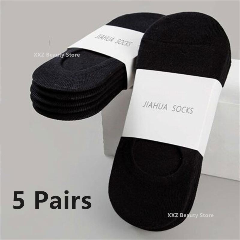 1/5/10/20 Pairs Summer Autumn Boat Socks For Men Women Non-slip Silicone Invisible Cotton Socks Male Ankle Sock Slippers
