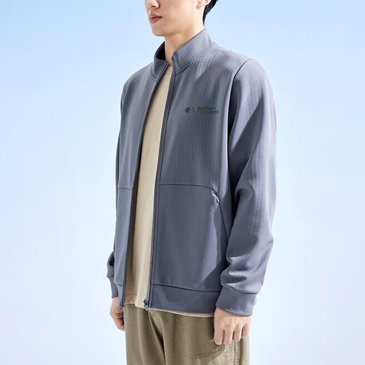 Anta Plain Zip Hoodie Men Hoodies Smoke-Blue-Gray 952337708-1