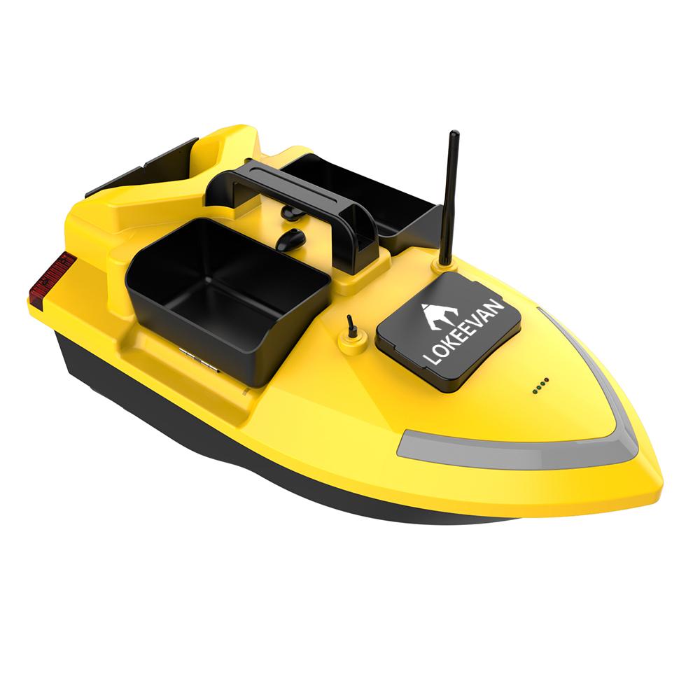 GPS Köderboot Lokeevan V020 12000mAh Akku Doppelmotor 3 Behälter 2KG Traglast 500M Fernbedienung