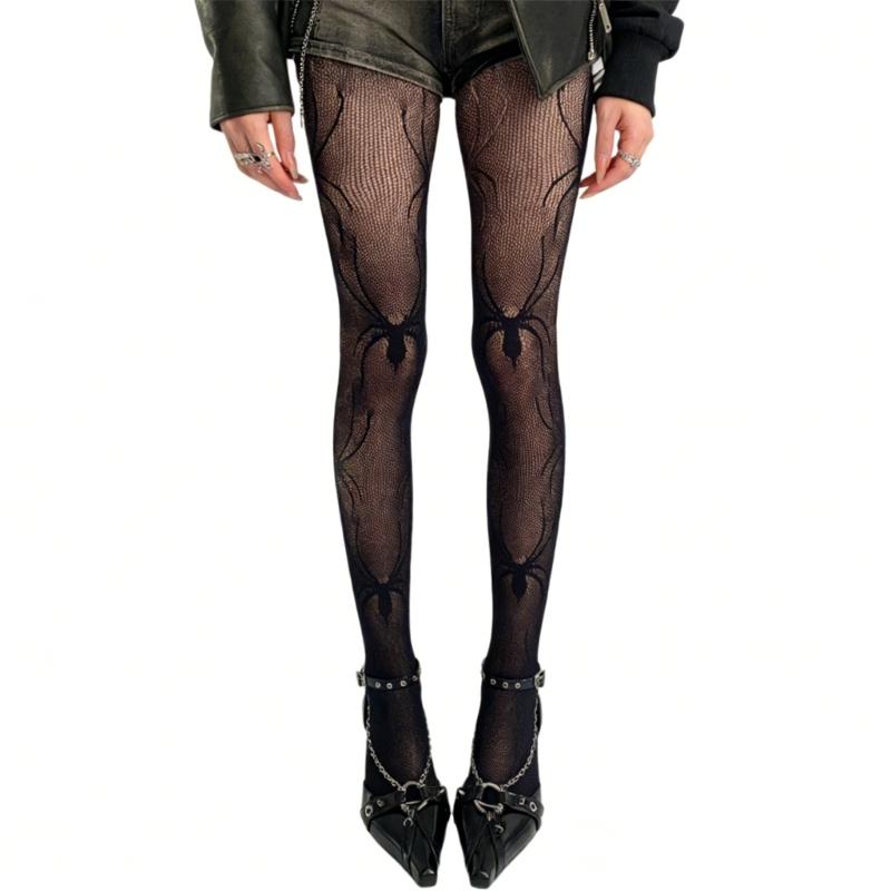 Women's Fishnet Pantyhose Stockings Spiderweb Patterned Tights Socks Halloween Fancy Dress Costume Accessories Hosiery