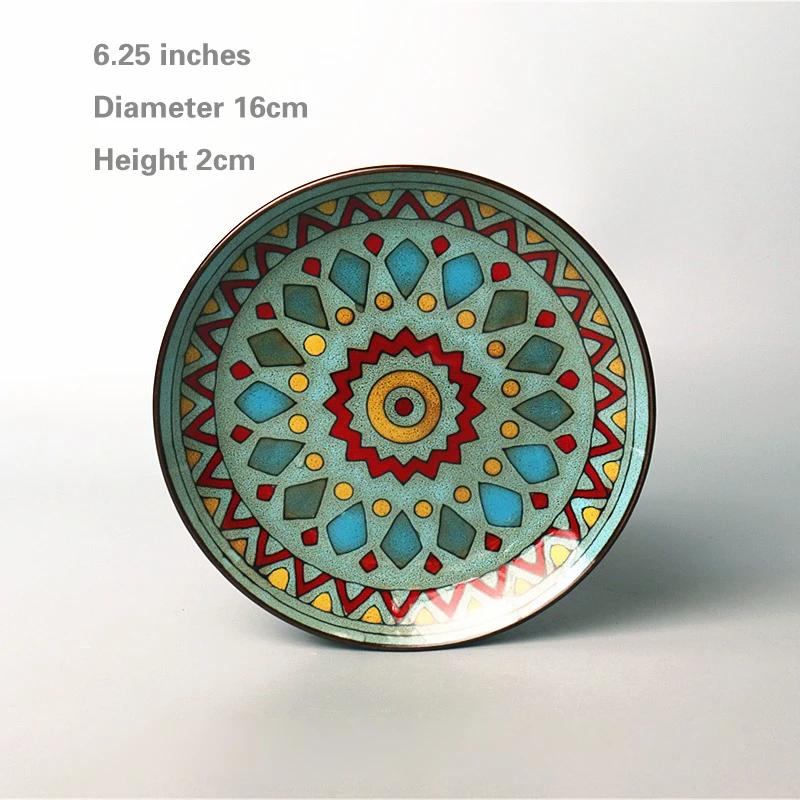 5-7-Zoll-Knochenteller Kreatives handbemaltes unterglasurfarbenes Keramikgeschirr Kaltes Gericht Obst Dim Sum Teller Snack Haushaltsgeschirr