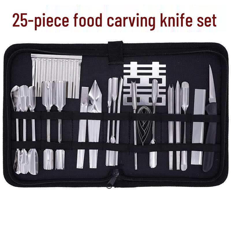 25-Piece Stainless Steel Food Carving Tool Set