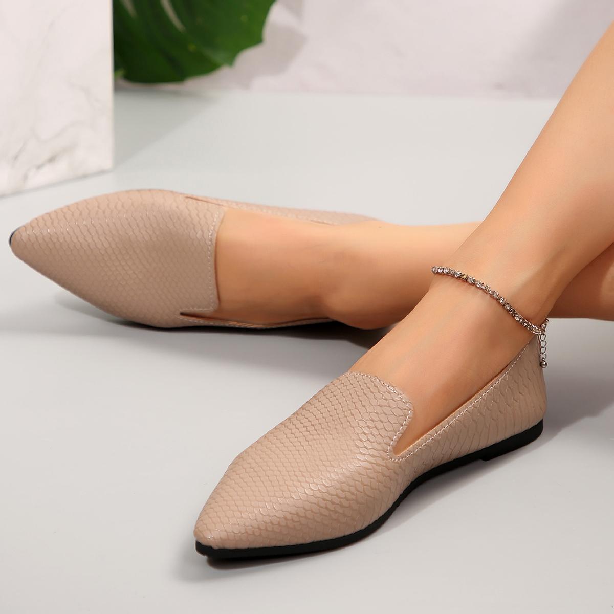 

Fashion 2025 Fashion Slip on Loafers Breathable Pointed Toe Shallow Mouth Flats Women Soft Bottom Casual Comfortable Shoes Plus Size 43 43 абрикосовый