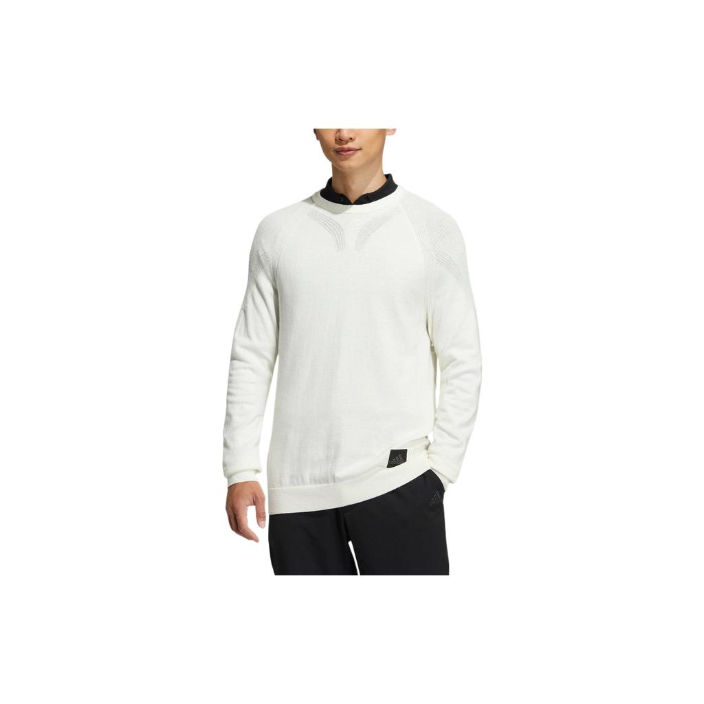Adidas Pullover With Small Logo Crew Neck Long Sleeve Knit Sweater Men Tops White HG4133