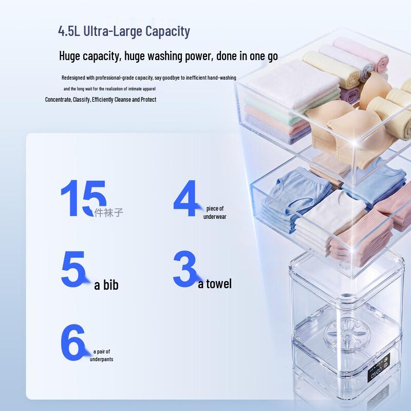 Portable Mini Underwear & Sock Washing Machine CN plug (adapter included)