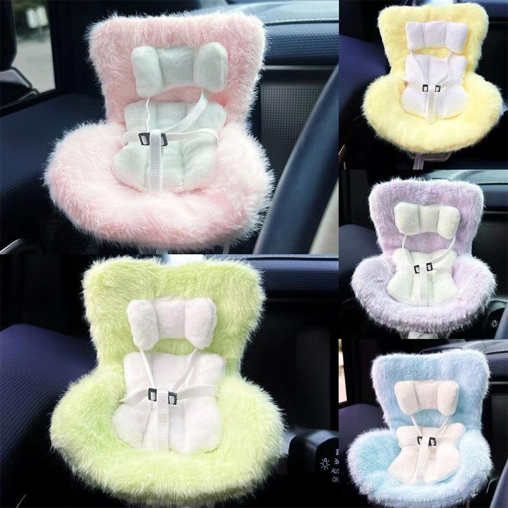 Car Seat Vent Clip For 17CM Dolls Cute Safety Carseat With Soft Cushion Car Safety Seat Ornament Cars Air Vent Decoration Chair