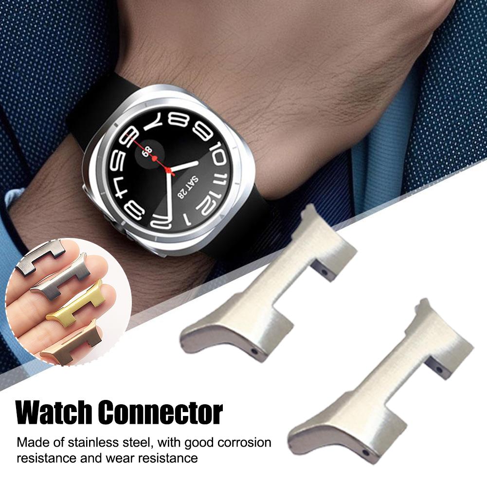 

Для Samsung Galaxy Watch 7 Ultra ремешок из нержавеющей стали разъем стальной адаптер WristB H0L0 black-For Samsung watch 7 ultra