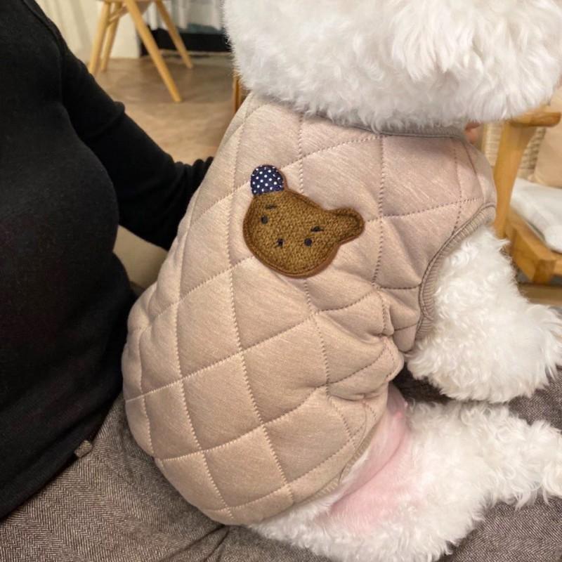 Winter Cotton Pet Vest Small Dogs Cats - Soft Fleece-Lined Warm Coat Teddy Poodle Bichon Pomeranian