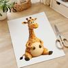 Reusable Sunproof Door Decals Cute Cartoon Giraffe Static Window Clings, Thick PVC No-Adhesive Removable Glass Decals, Childlike Wall Decor Waterproof