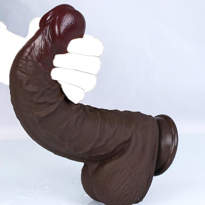 Liquid Silicone Realistic Dildo with Strong Suction Cup, Soft Textured Personal Massager for G-Spot & Prostate,Body-Safe Silicone, for Men & Women
