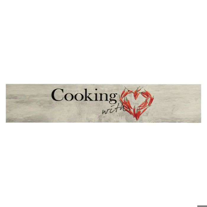 Tapis de cuisine - vidaXL - Imprimé Piment - Lavable - Beige - Rectangulaire